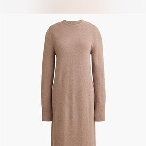 NWOT J. Crew Classic Tan Long Sleeve Sweater Dress